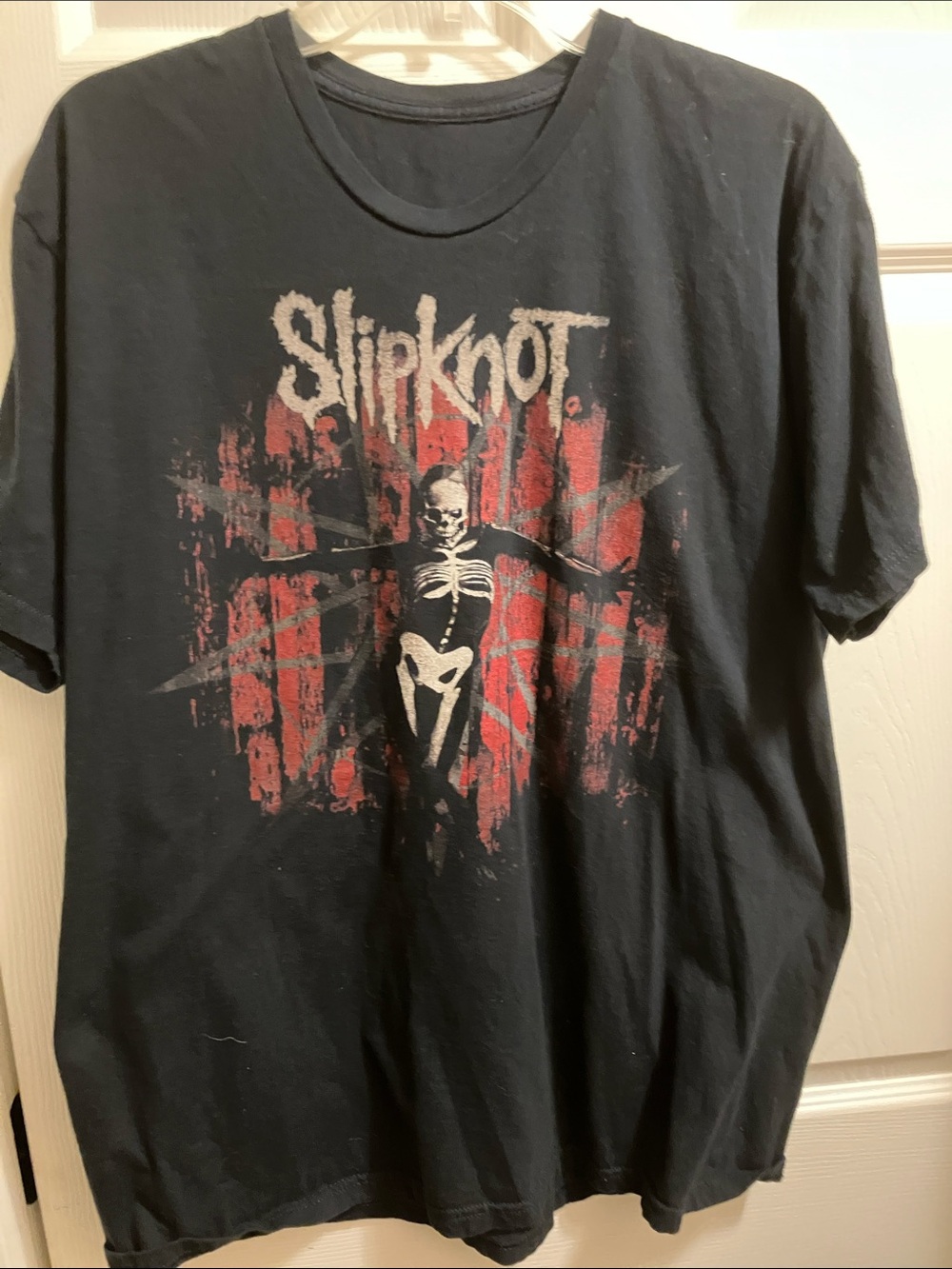 Graphic Short-Sleeve Tee - Black with Red and White Print